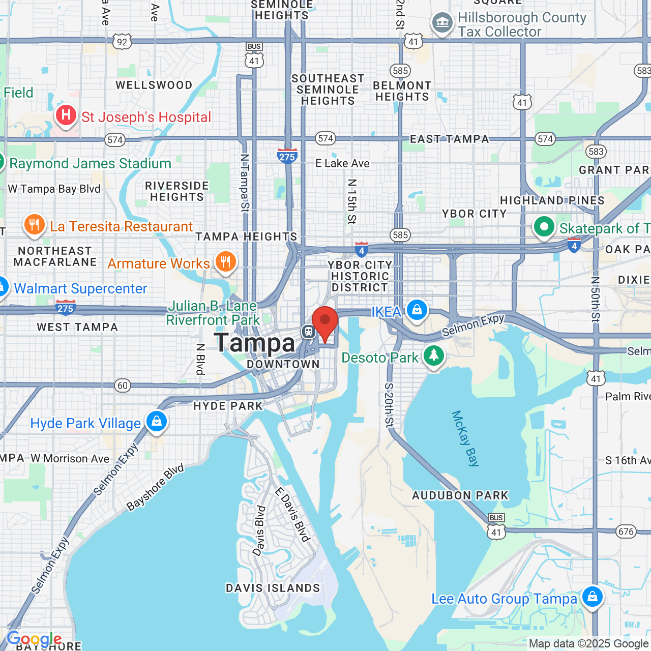 Google map image of our location in 1208 E Kennedy Blvd Tampa, FL